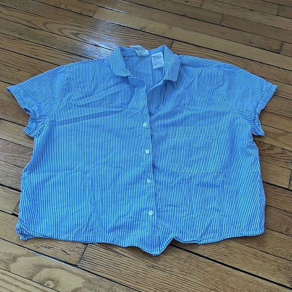 Striped Pajama Set in Large Blue White Stripes - Picture 1 of 5